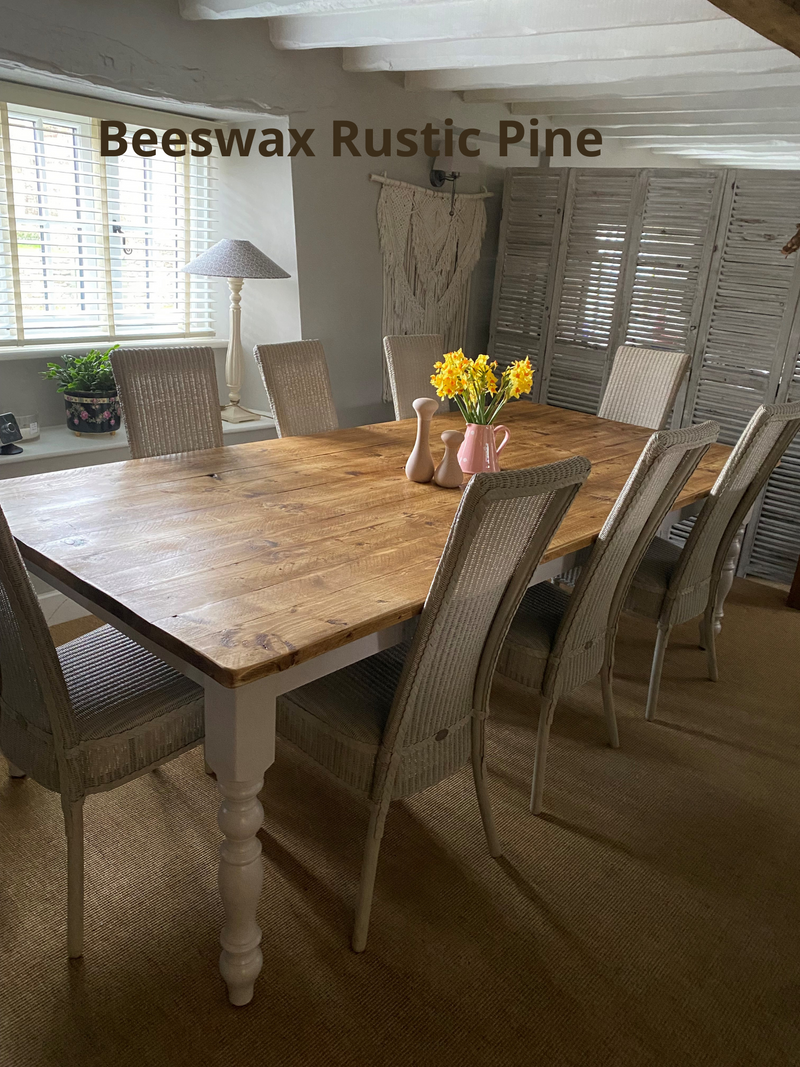 Extra-Wide Farmhouse Dining Table with Turned Legs - 20% Discount Applied at Checkout