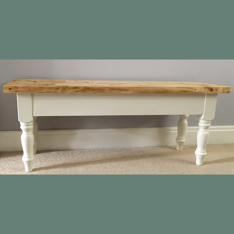 Farmhouse Dining Table & Bench Set with Turned Legs